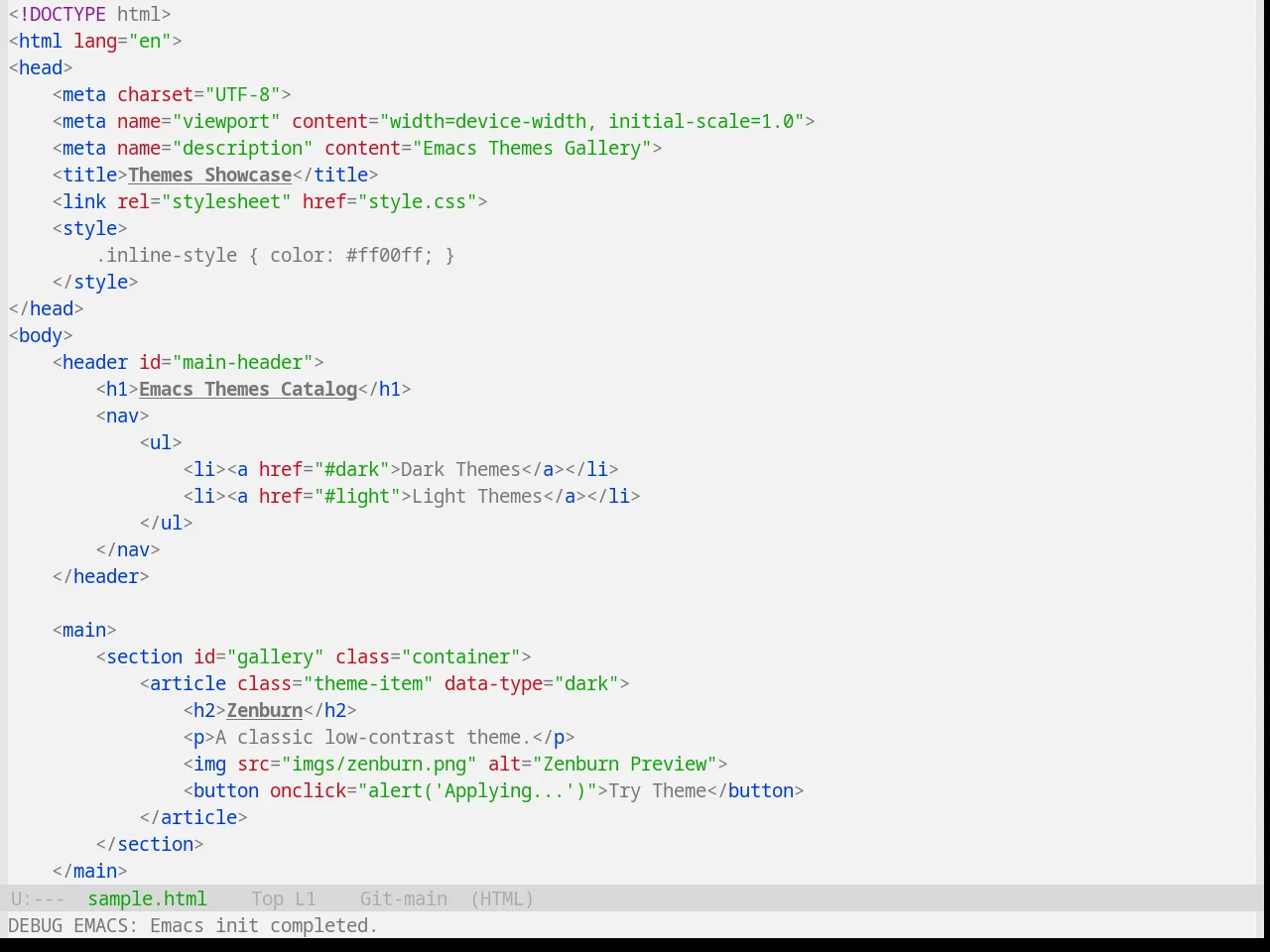 Base16 Windows 10 Light Theme in html-mode