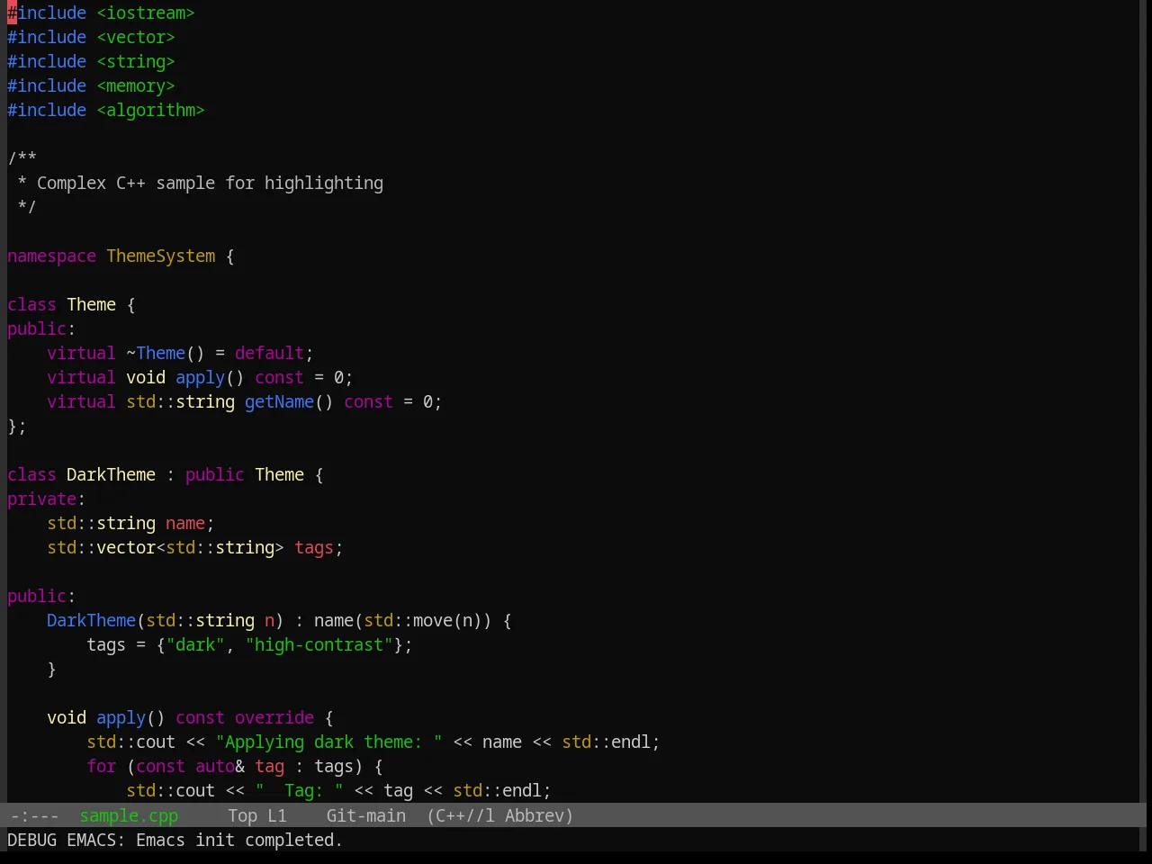 Base16 Windows 10 Theme in c++-mode
