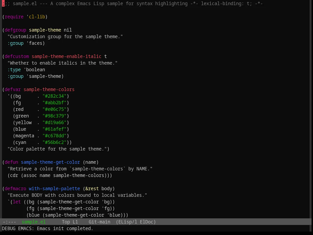 Base16 Windows 10 Theme in emacs-lisp-mode