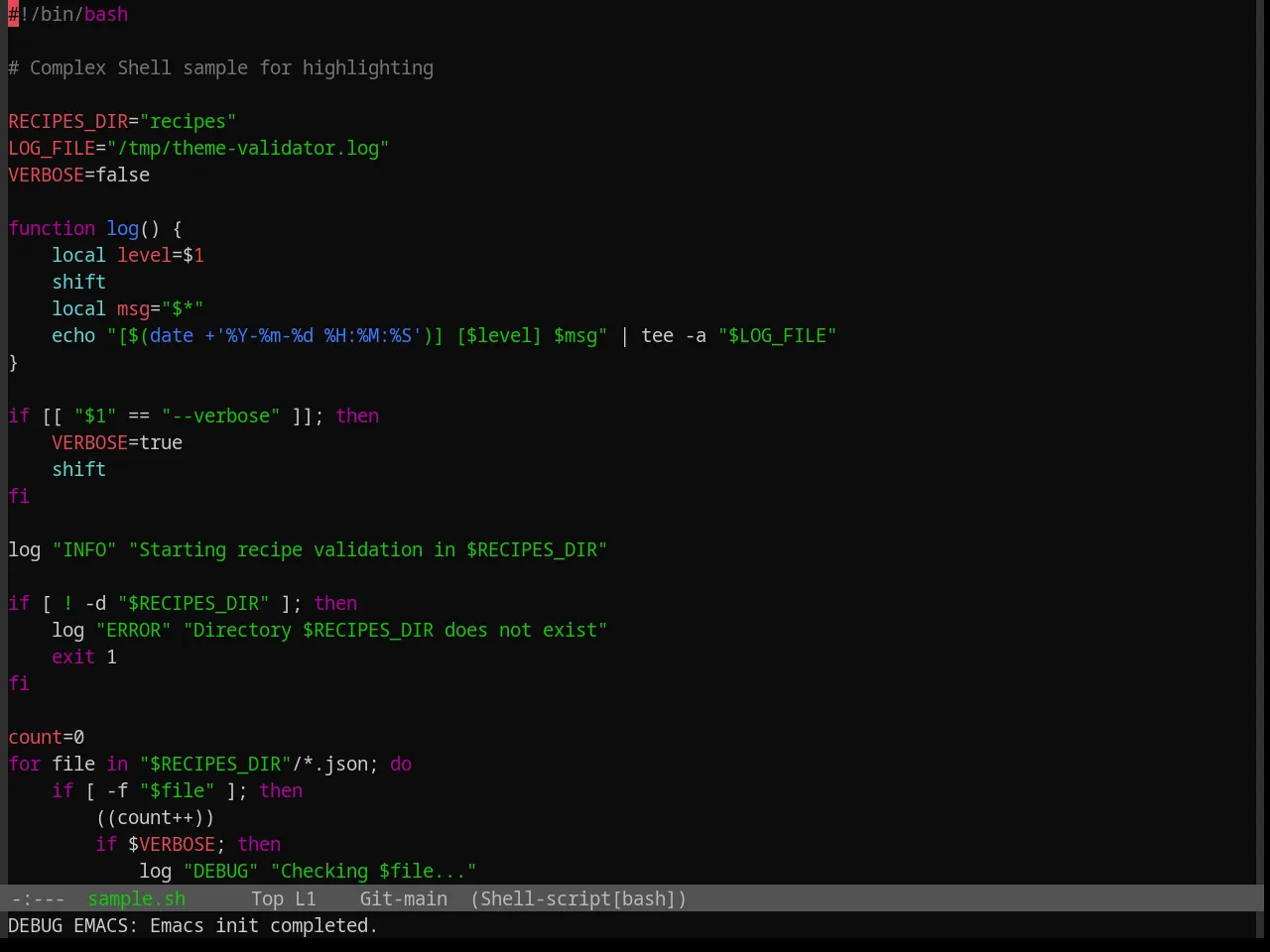 Base16 Windows 10 Theme in sh-mode