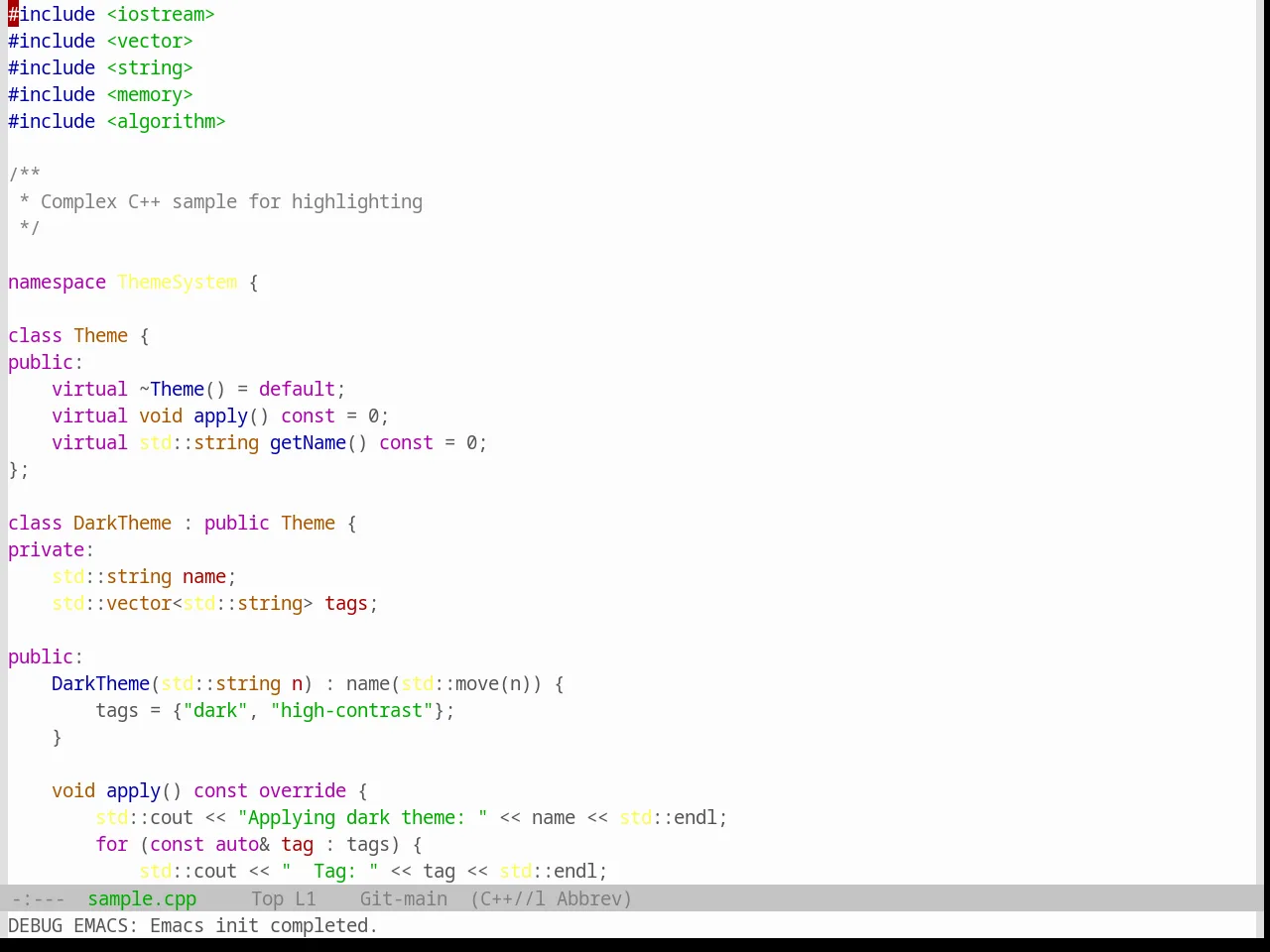 Base16 Windows 95 Light Theme in c++-mode