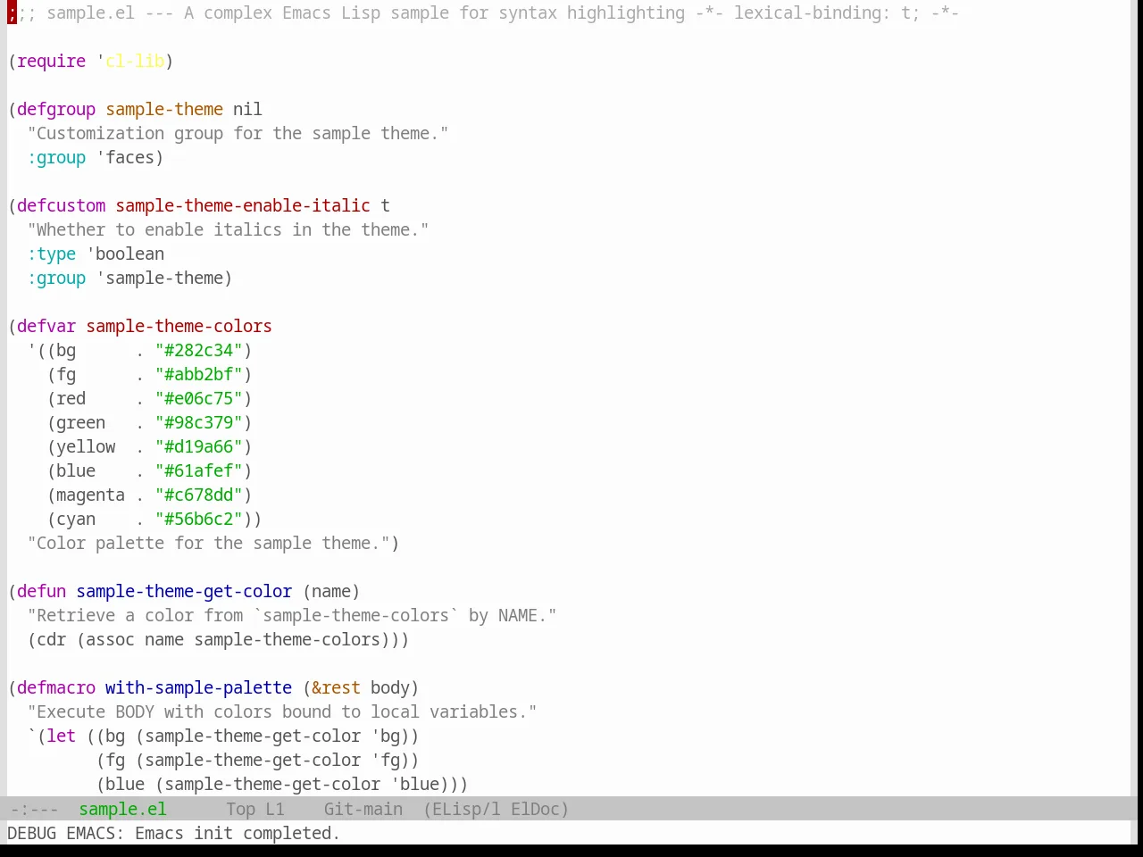 Base16 Windows 95 Light Theme in emacs-lisp-mode