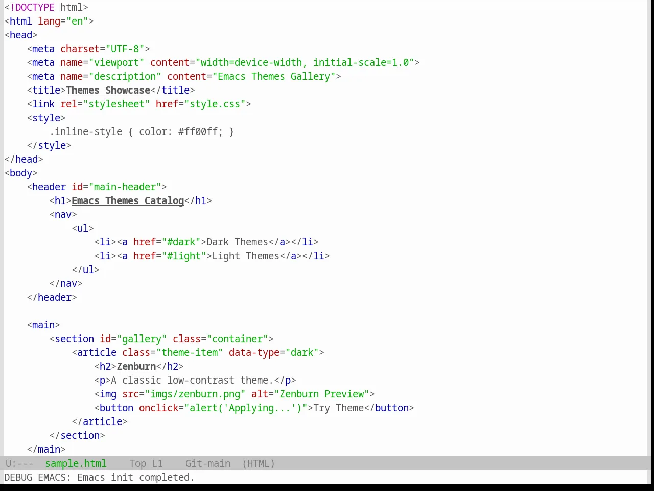 Base16 Windows 95 Light Theme in html-mode