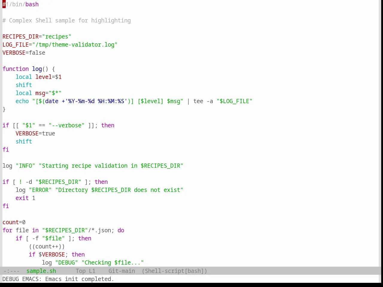 Base16 Windows 95 Light Theme in sh-mode