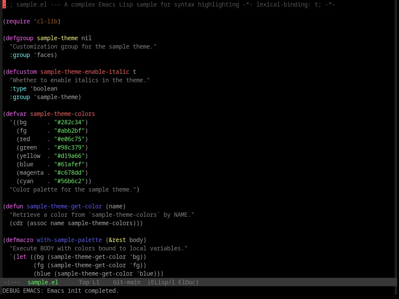 Base16 Windows 95 Theme in emacs-lisp-mode