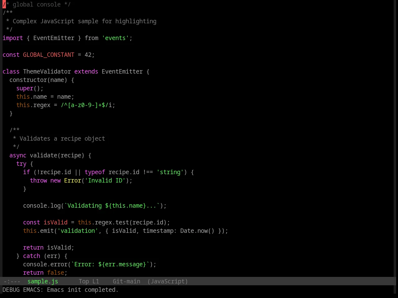 Base16 Windows 95 Theme in javascript-mode