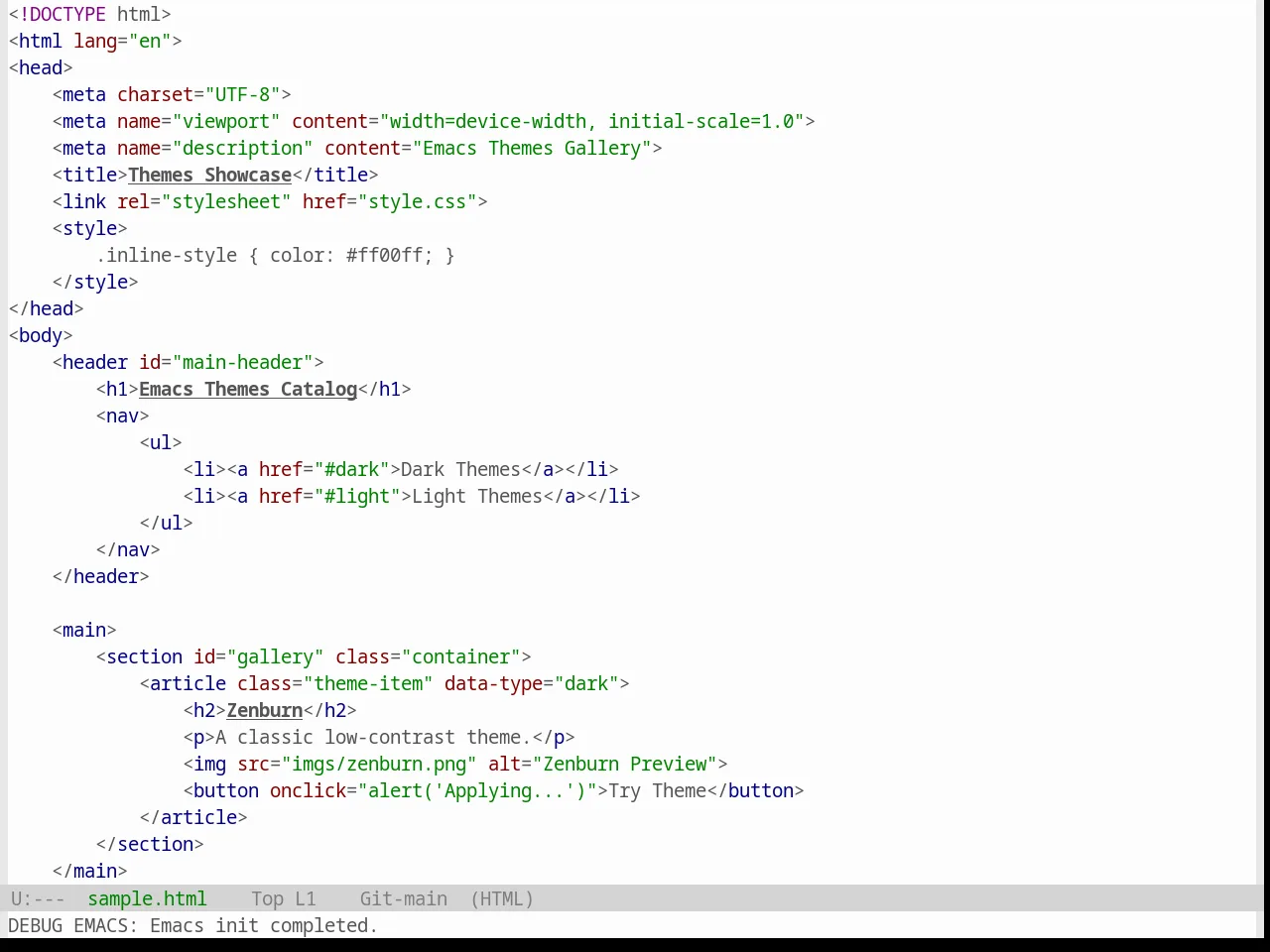 Base16 Windows Highcontrast Light Theme in html-mode