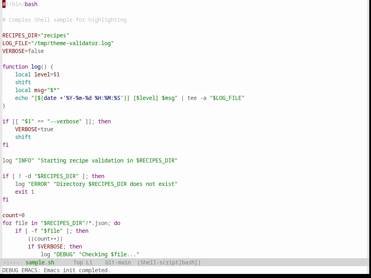 Base16 Windows Highcontrast Light Theme in sh-mode
