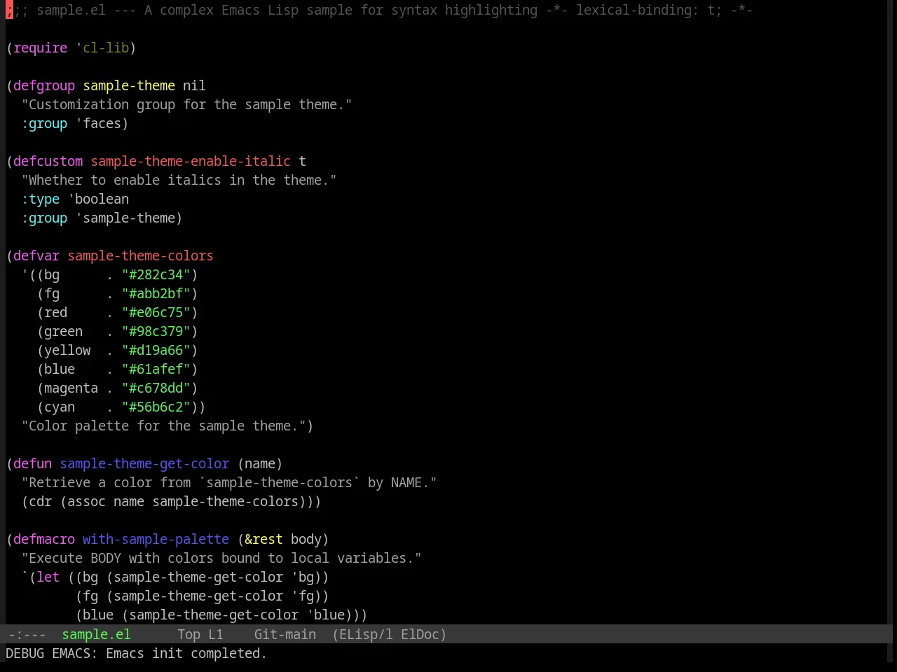 Base16 Windows Highcontrast Theme in emacs-lisp-mode