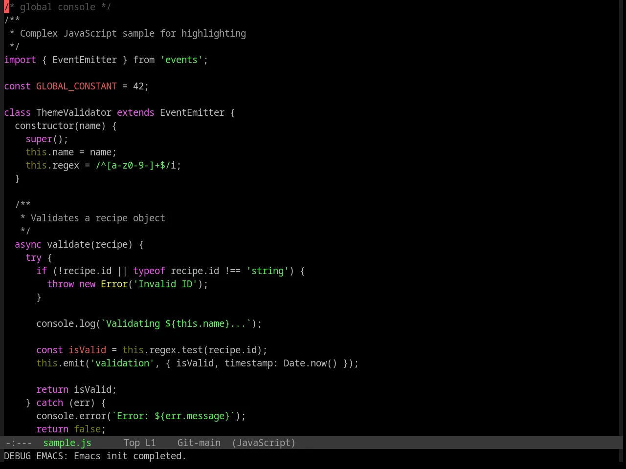Base16 Windows Highcontrast Theme in javascript-mode