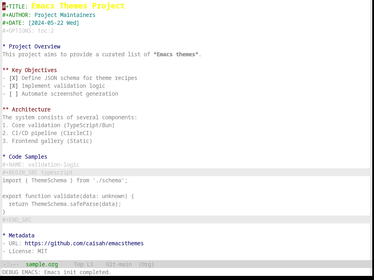 Base16 Windows Nt Light Theme in org-mode