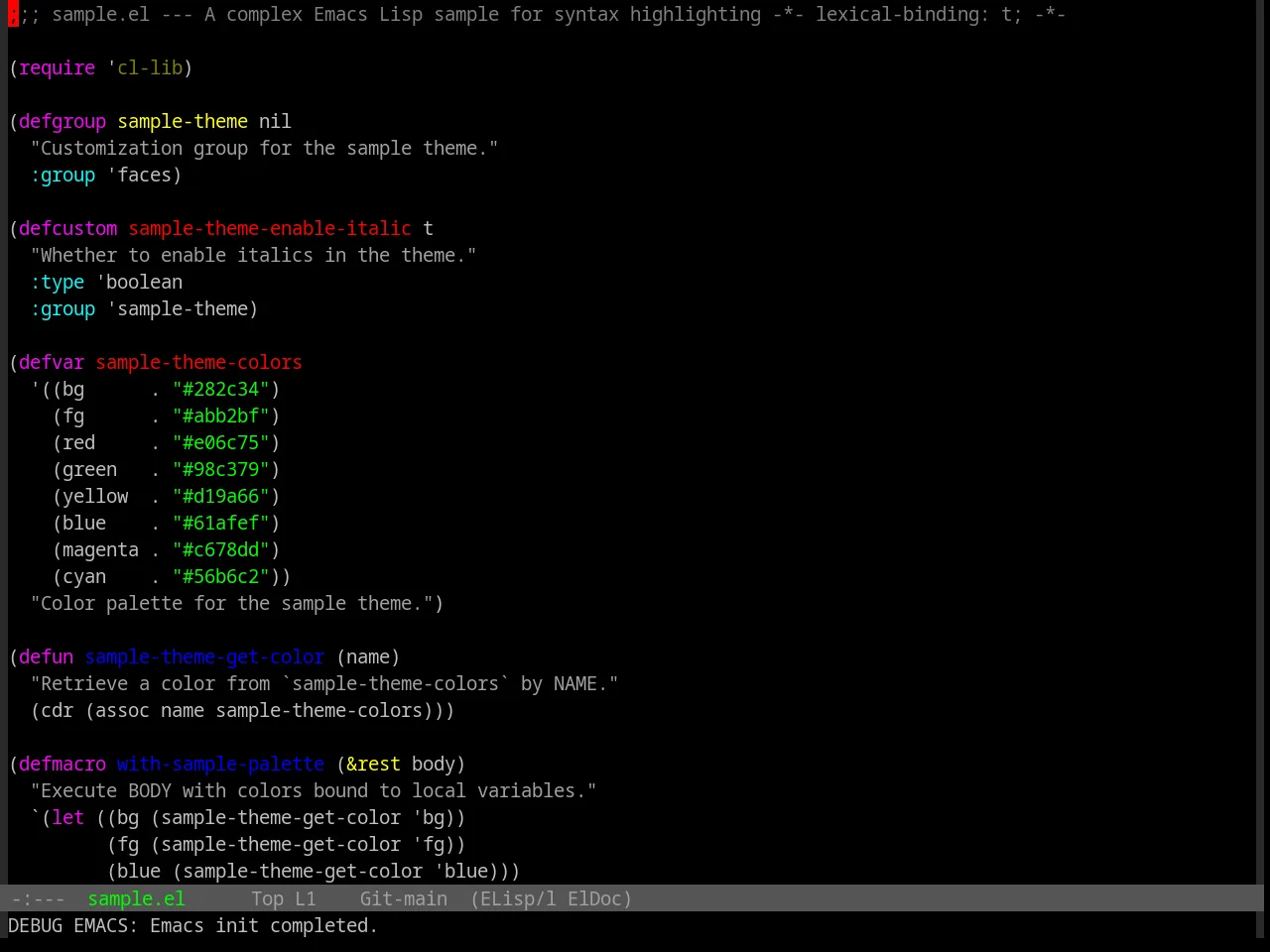 Base16 Windows Nt Theme in emacs-lisp-mode