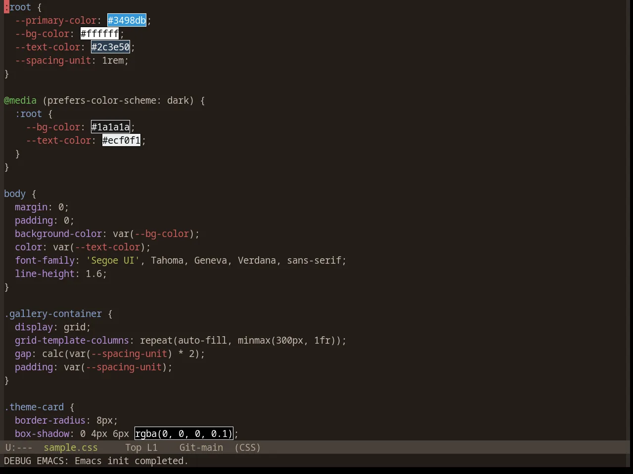 Base16 Woodland Theme in css-mode