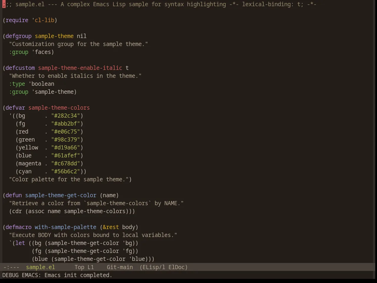 Base16 Woodland Theme in emacs-lisp-mode