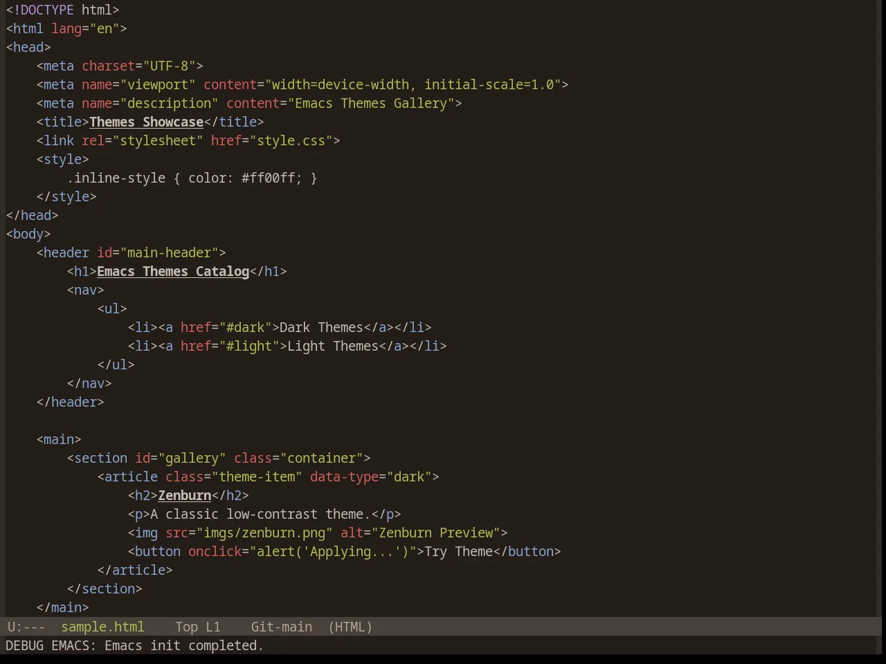 Base16 Woodland Theme in html-mode