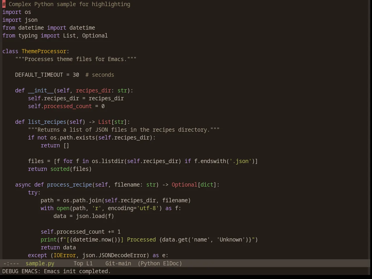 Base16 Woodland Theme in python-mode