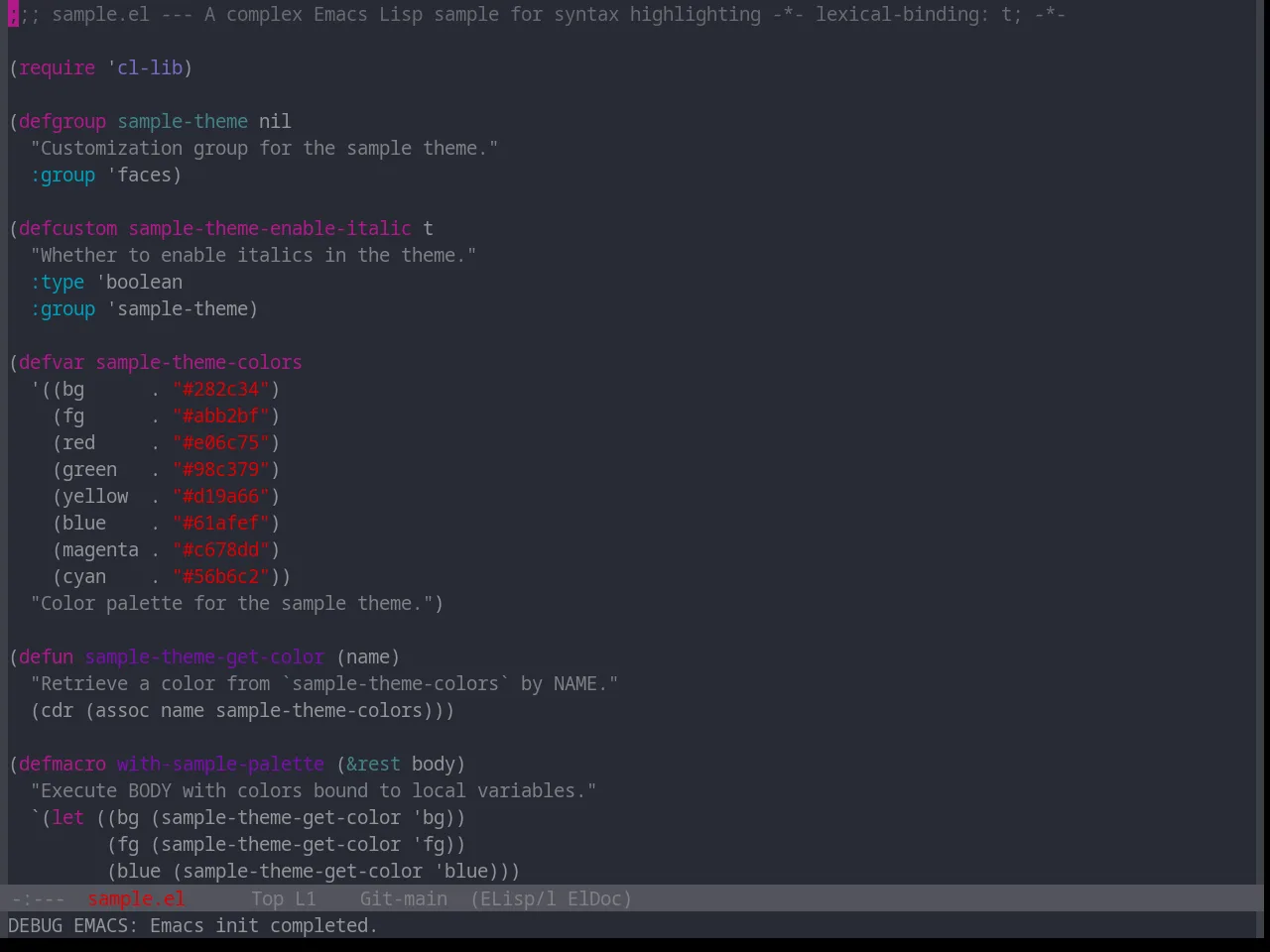 Base16 Xcode Dusk Theme in emacs-lisp-mode