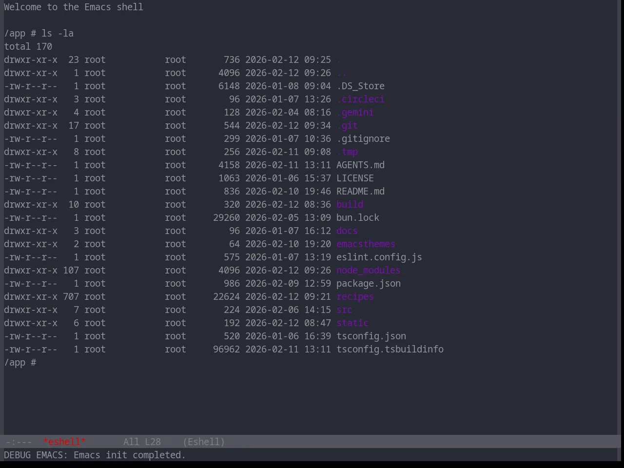 Base16 Xcode Dusk Theme in eshell