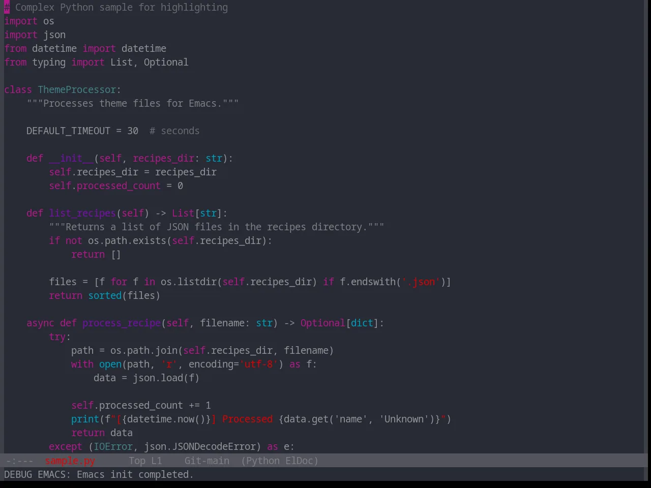 Base16 Xcode Dusk Theme in python-mode