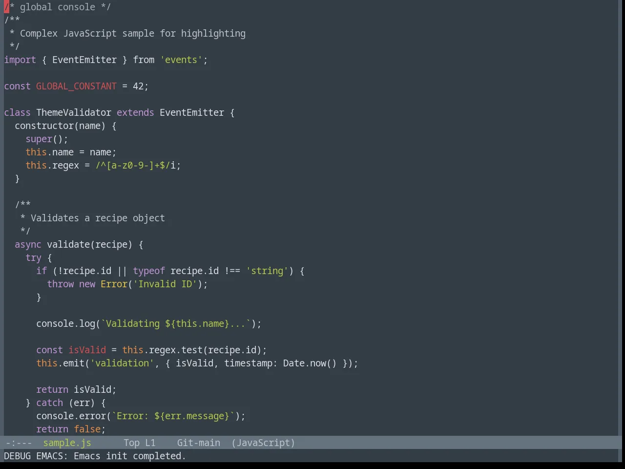 Base16 Yesterday Bright Theme in javascript-mode