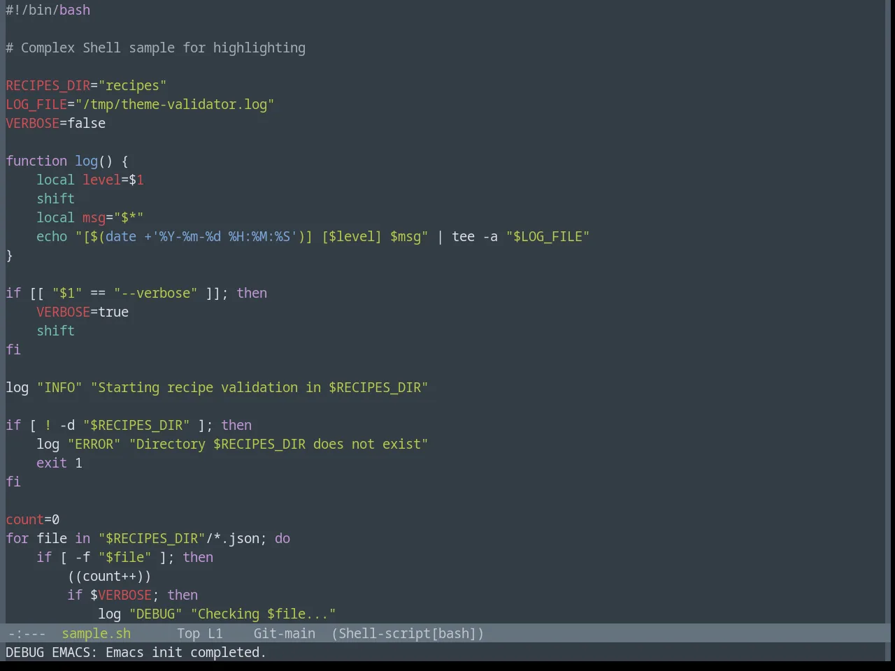 Base16 Yesterday Bright Theme in sh-mode