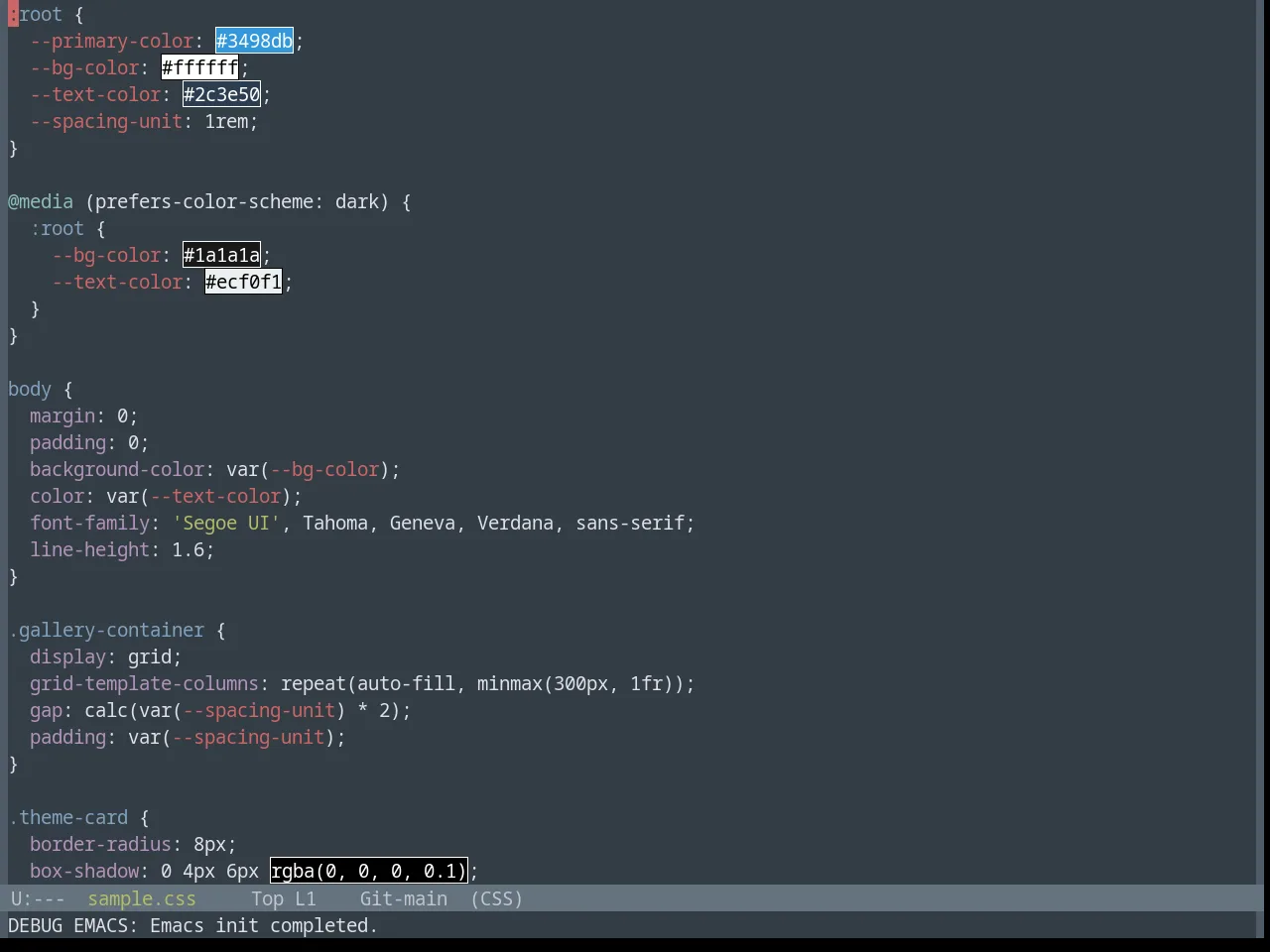 Base16 Yesterday Night Theme in css-mode