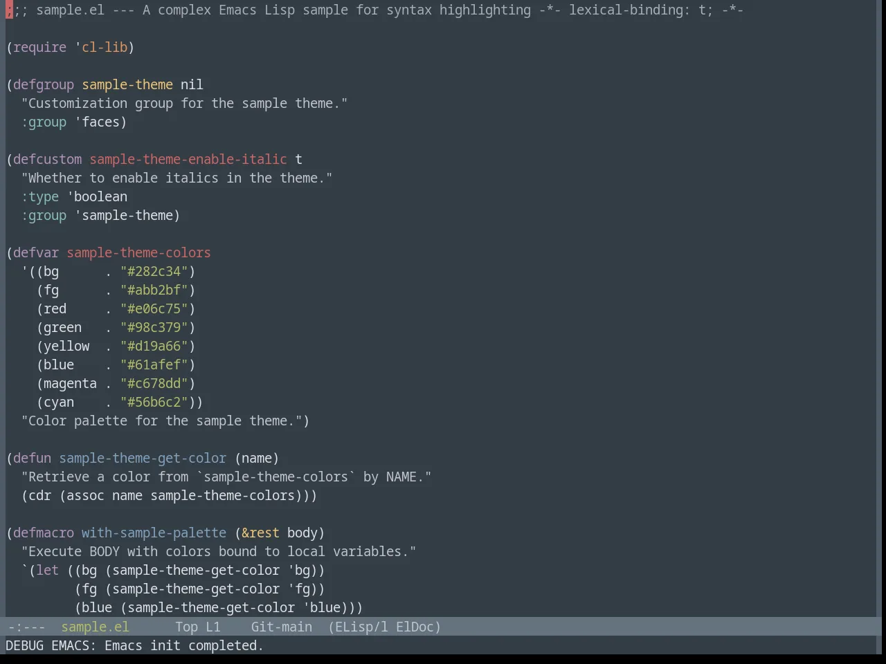 Base16 Yesterday Night Theme in emacs-lisp-mode