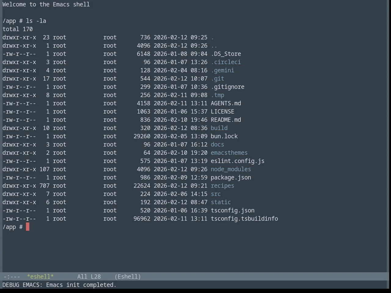 Base16 Yesterday Night Theme in eshell