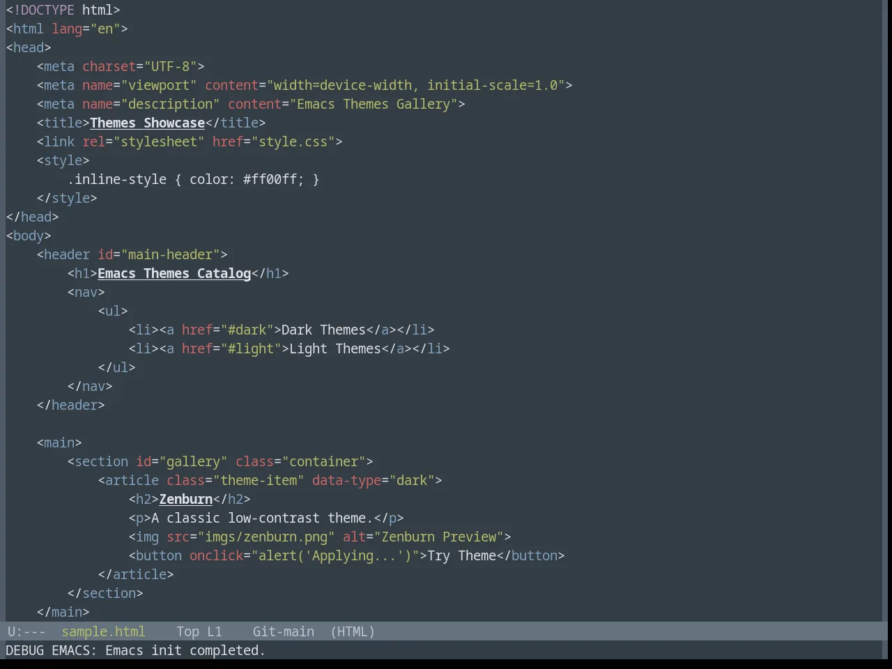 Base16 Yesterday Night Theme in html-mode