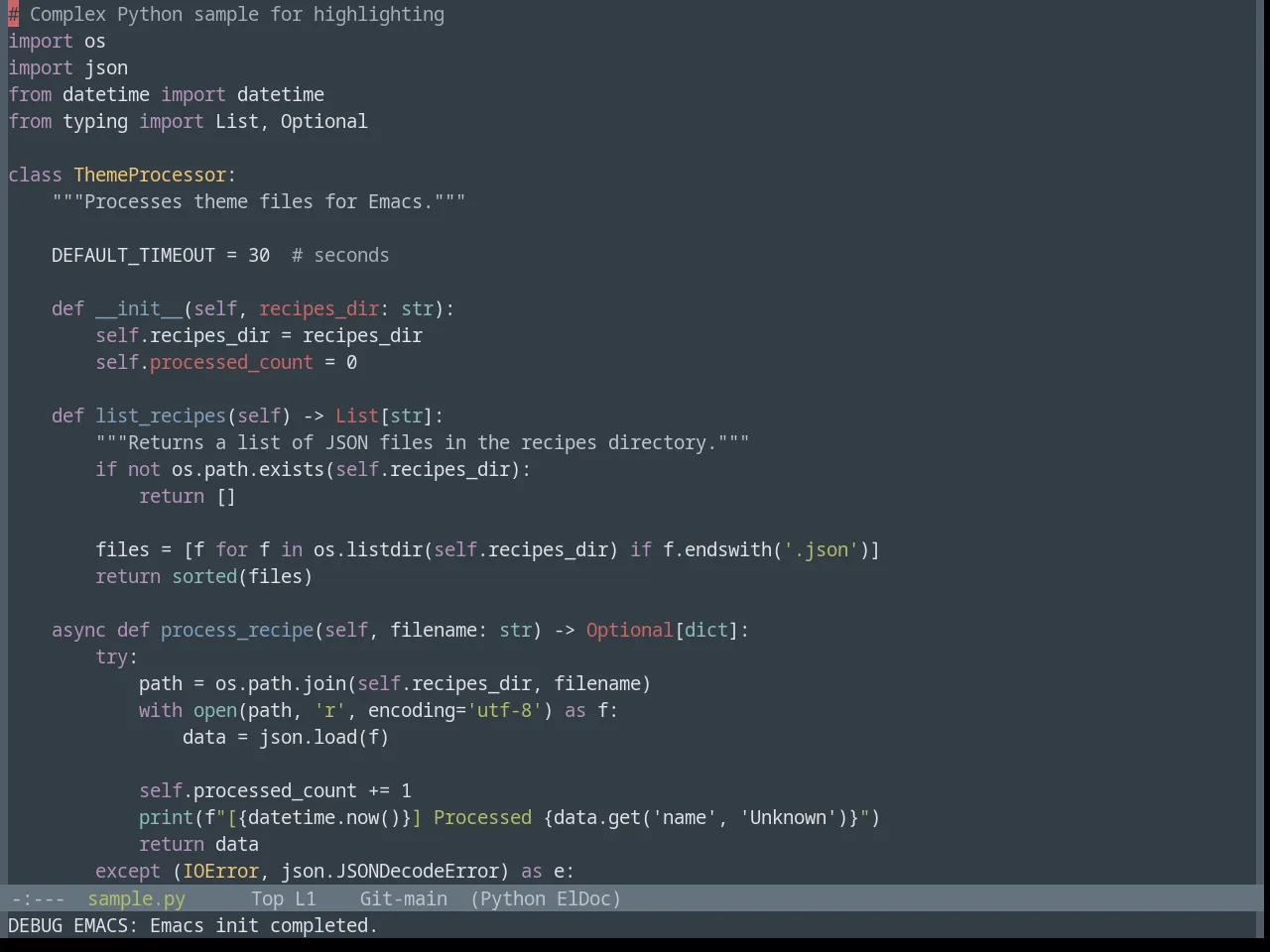 Base16 Yesterday Night Theme in python-mode