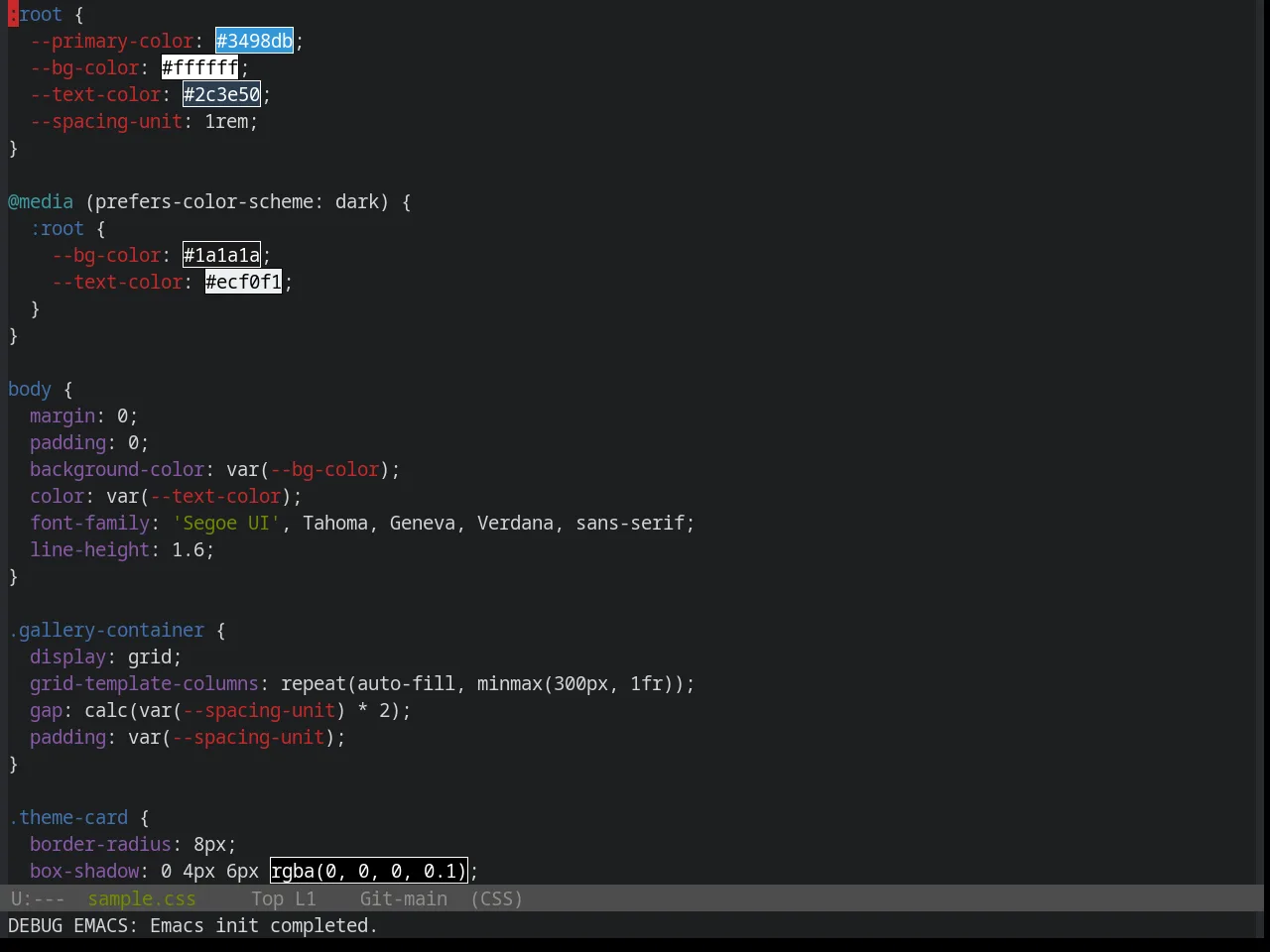 Base16 Yesterday Theme in css-mode
