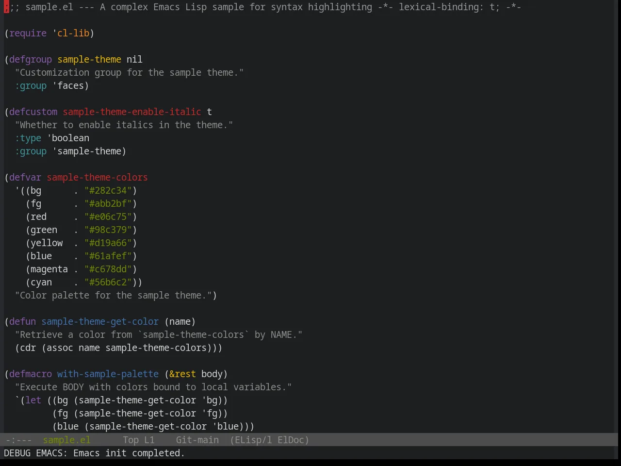 Base16 Yesterday Theme in emacs-lisp-mode