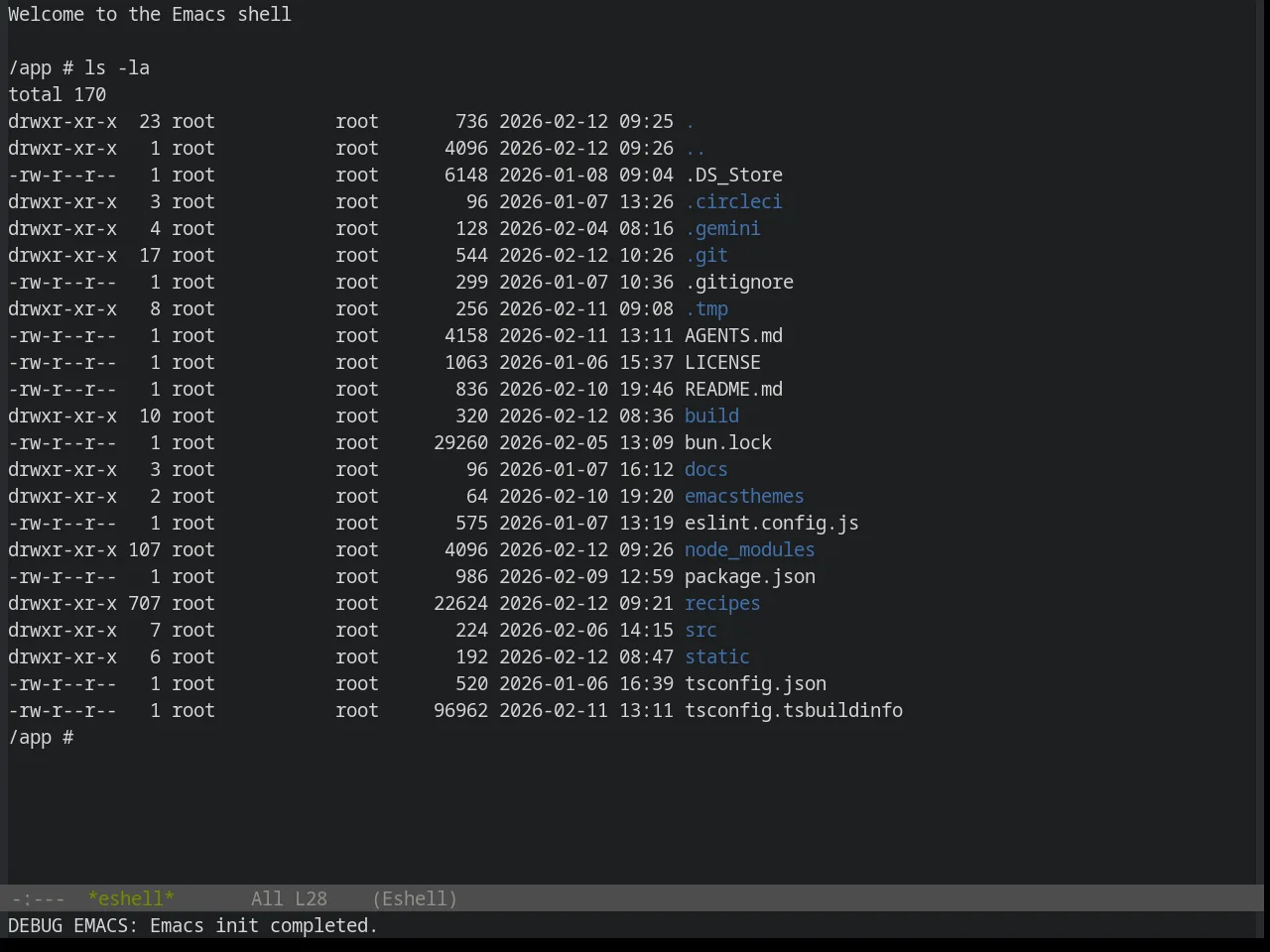 Base16 Yesterday Theme in eshell