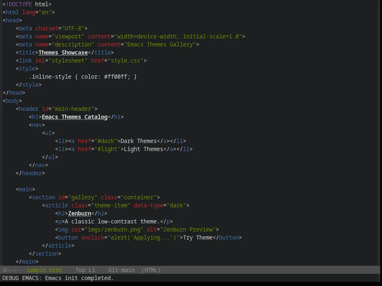 Base16 Yesterday Theme in html-mode