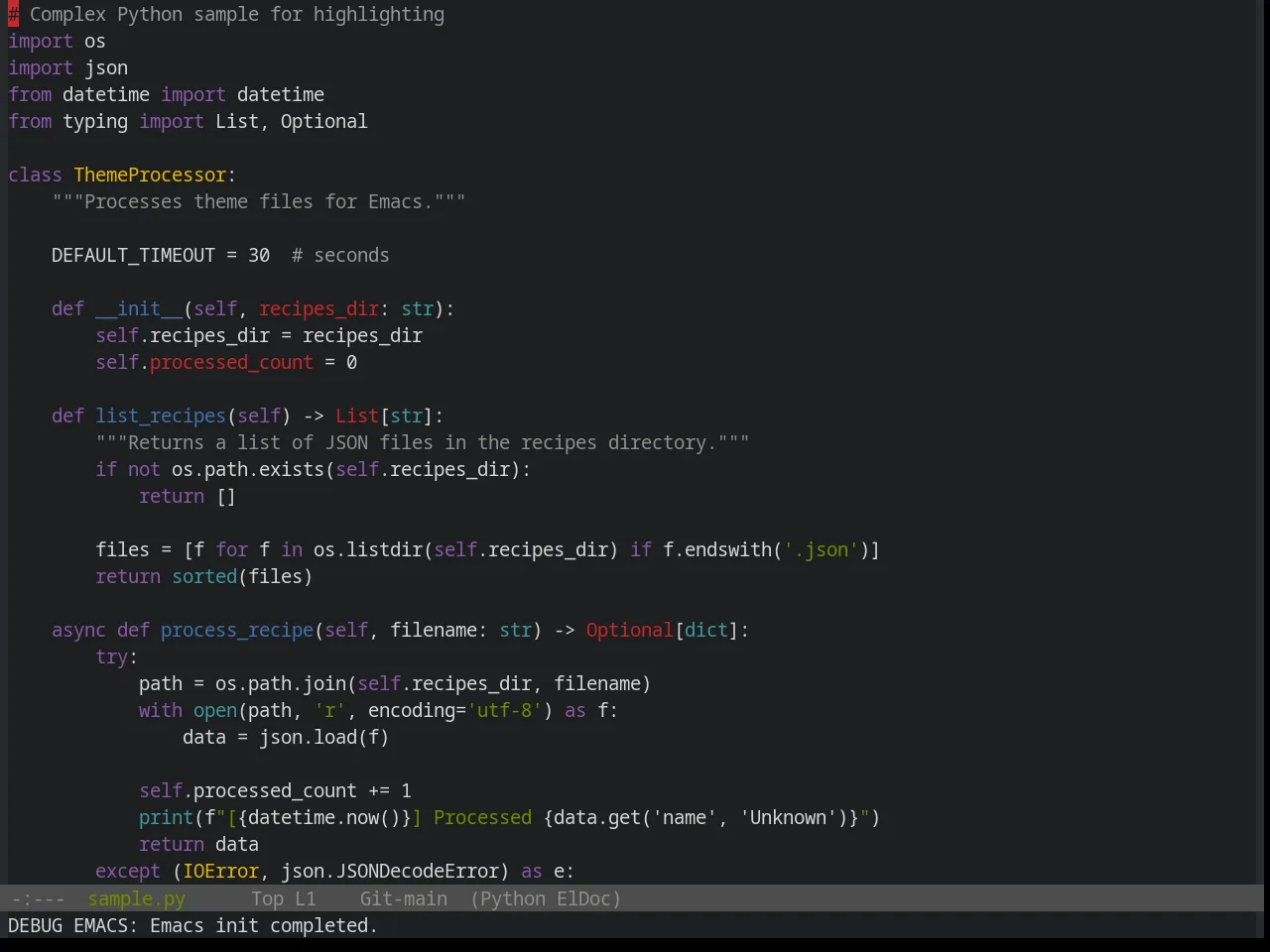 Base16 Yesterday Theme in python-mode
