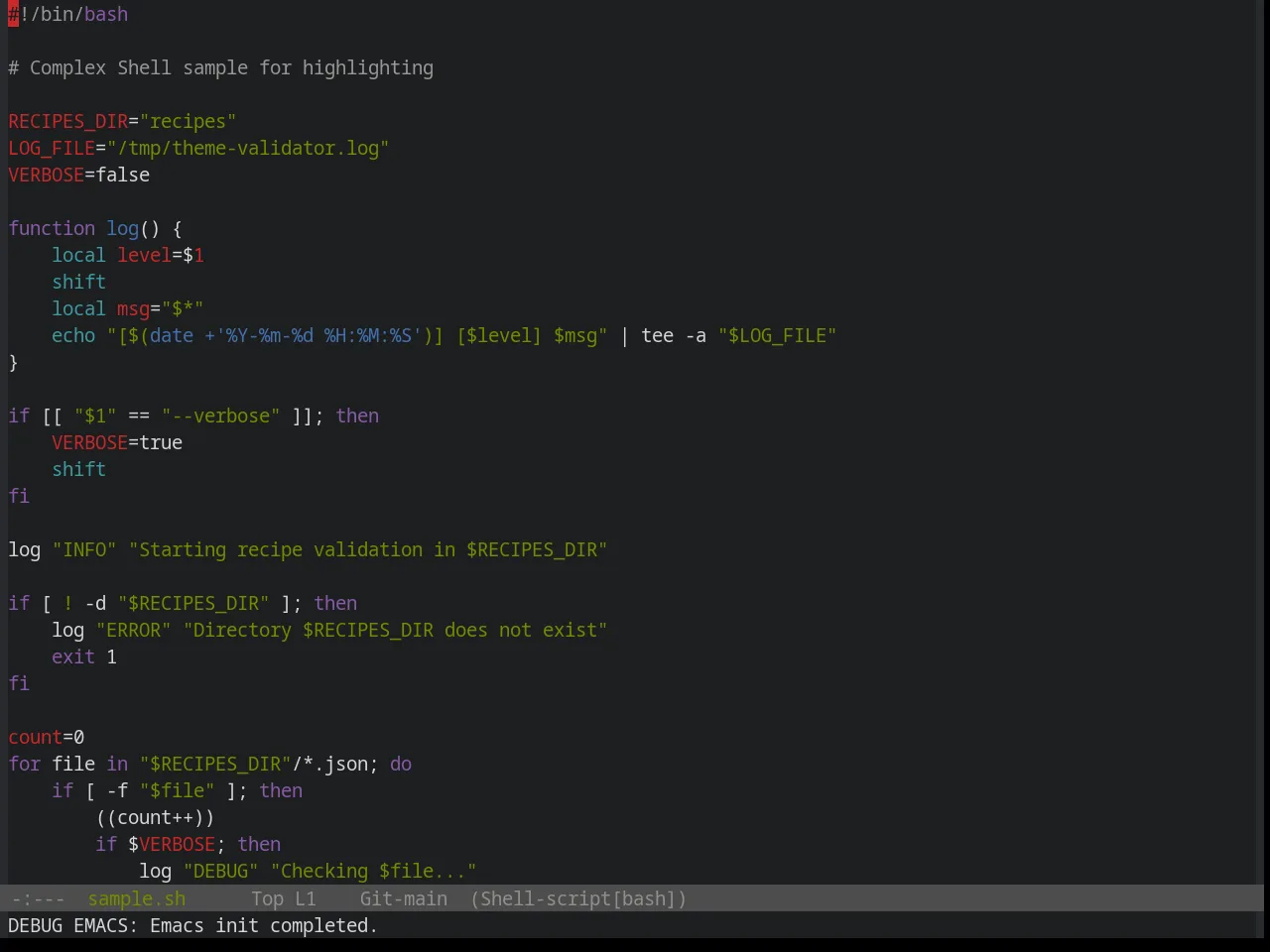 Base16 Yesterday Theme in sh-mode
