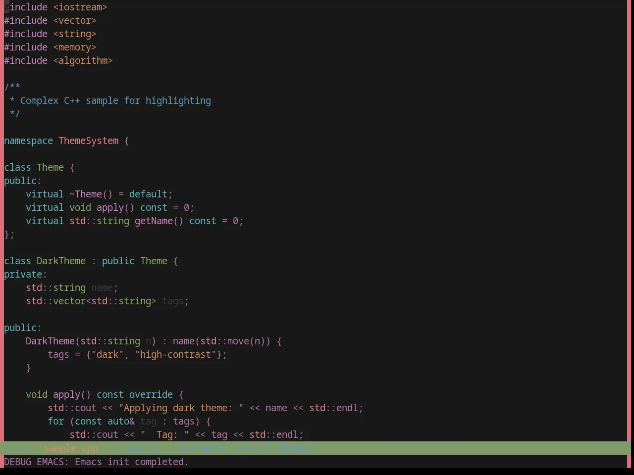 Base16 Zenbones Theme in c++-mode