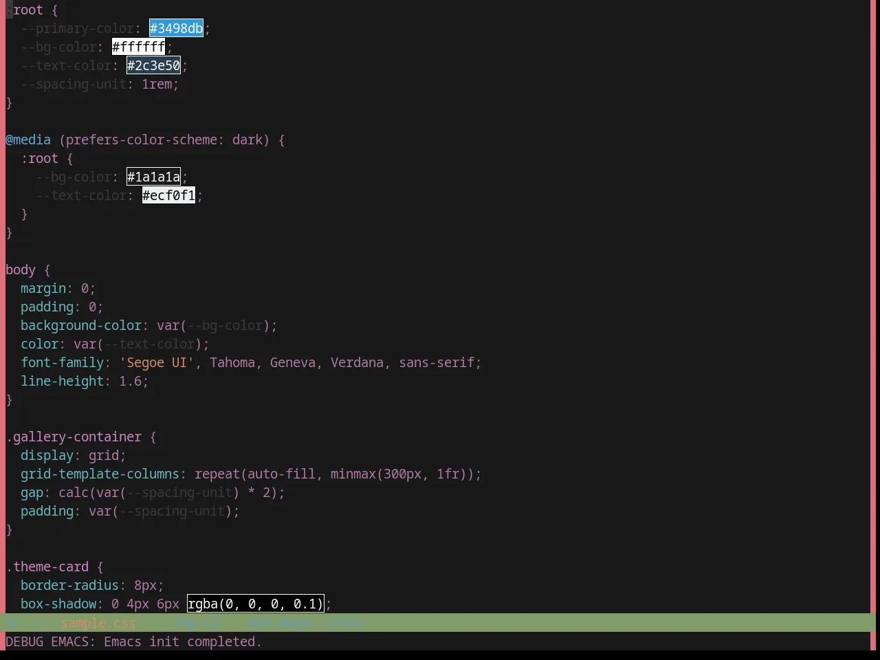 Base16 Zenbones Theme in css-mode