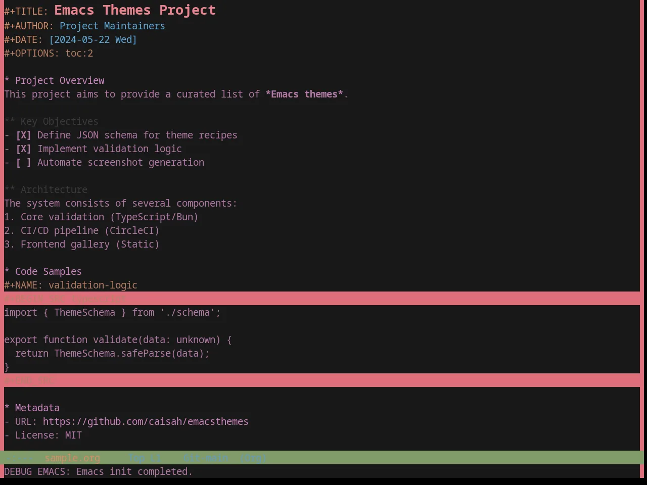 Base16 Zenbones Theme in org-mode