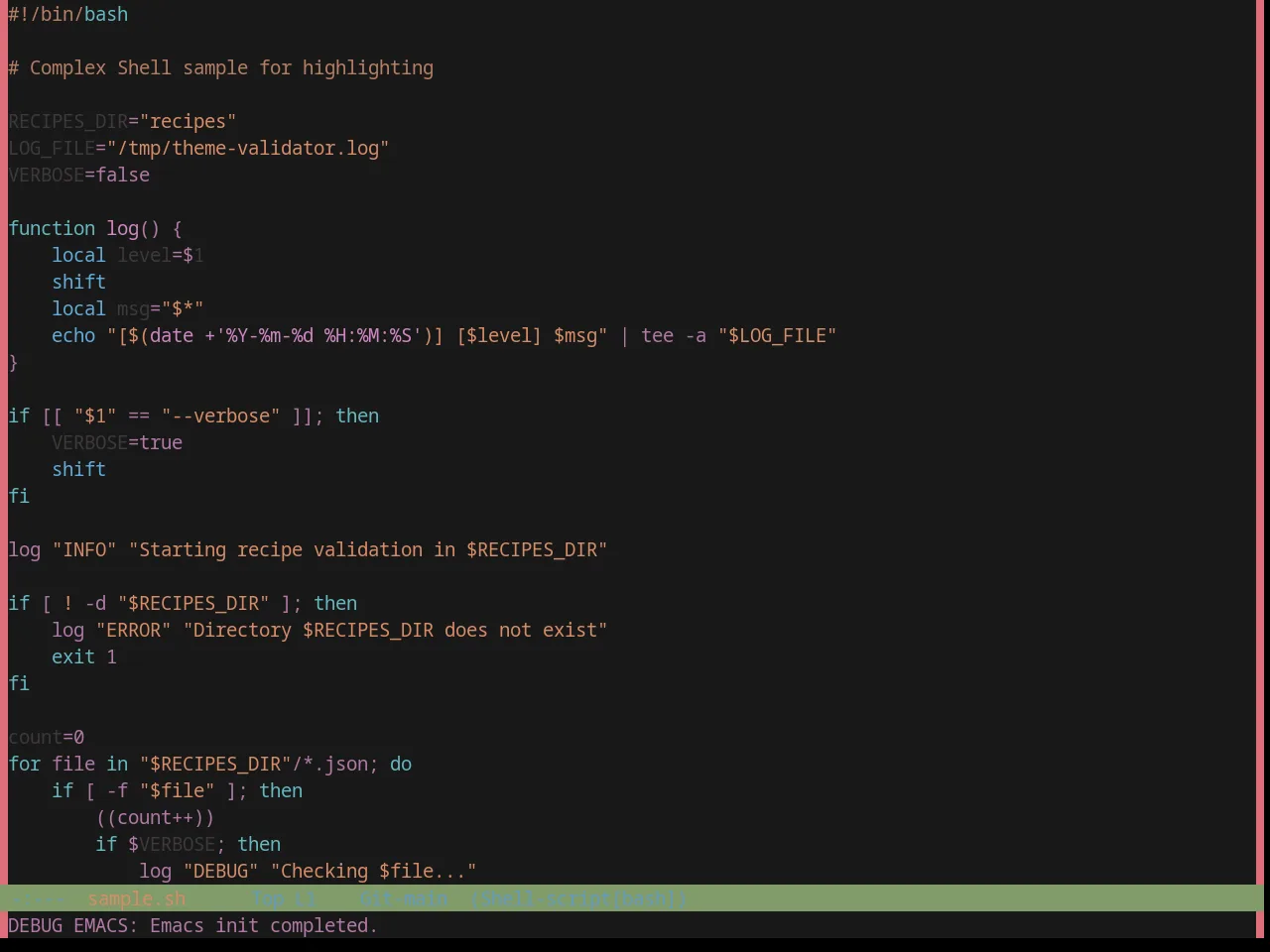 Base16 Zenbones Theme in sh-mode