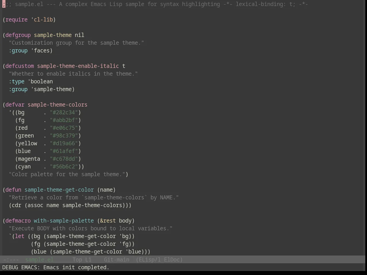Base16 Zenburn Theme in emacs-lisp-mode