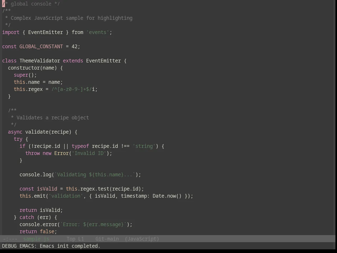 Base16 Zenburn Theme in javascript-mode