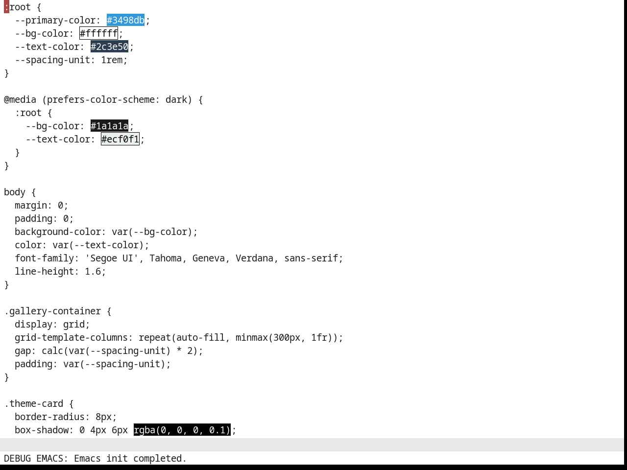 Basic Theme in css-mode