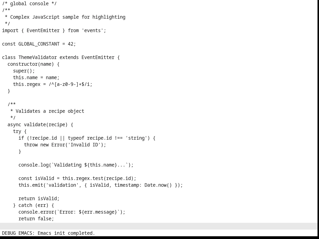 Basic Theme in javascript-mode
