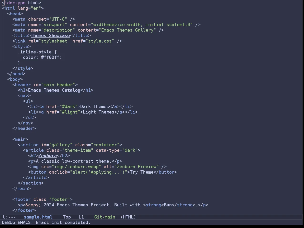 Batppuccin Frappe Theme in html-mode