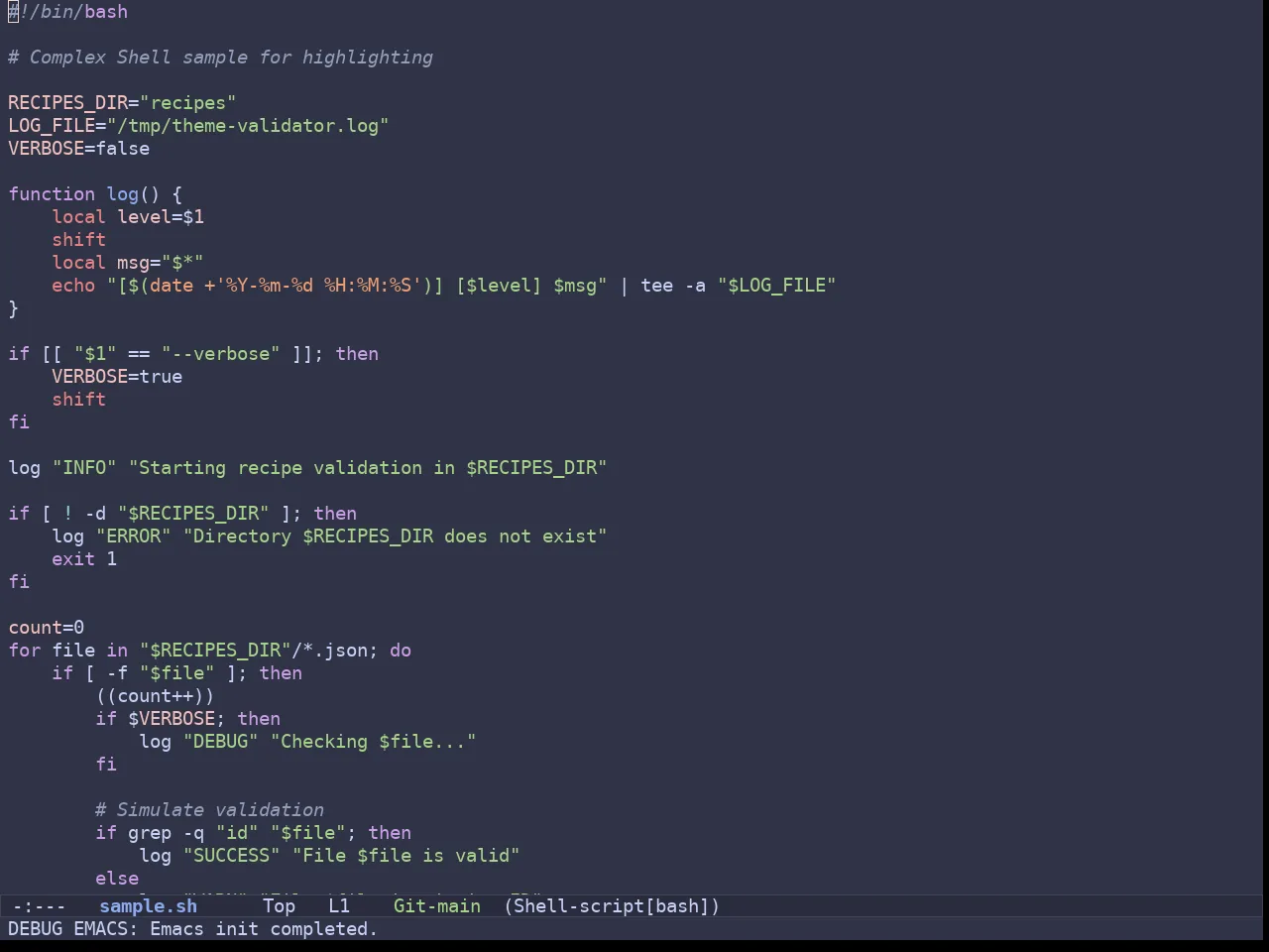 Batppuccin Frappe Theme in sh-mode