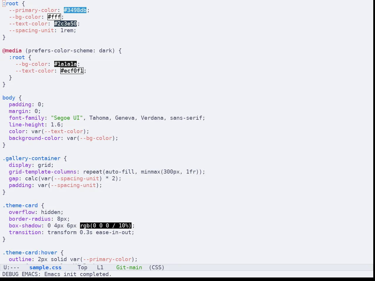 Batppuccin Latte Theme in css-mode