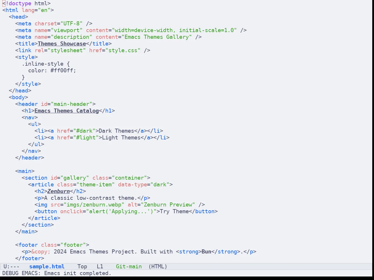 Batppuccin Latte Theme in html-mode