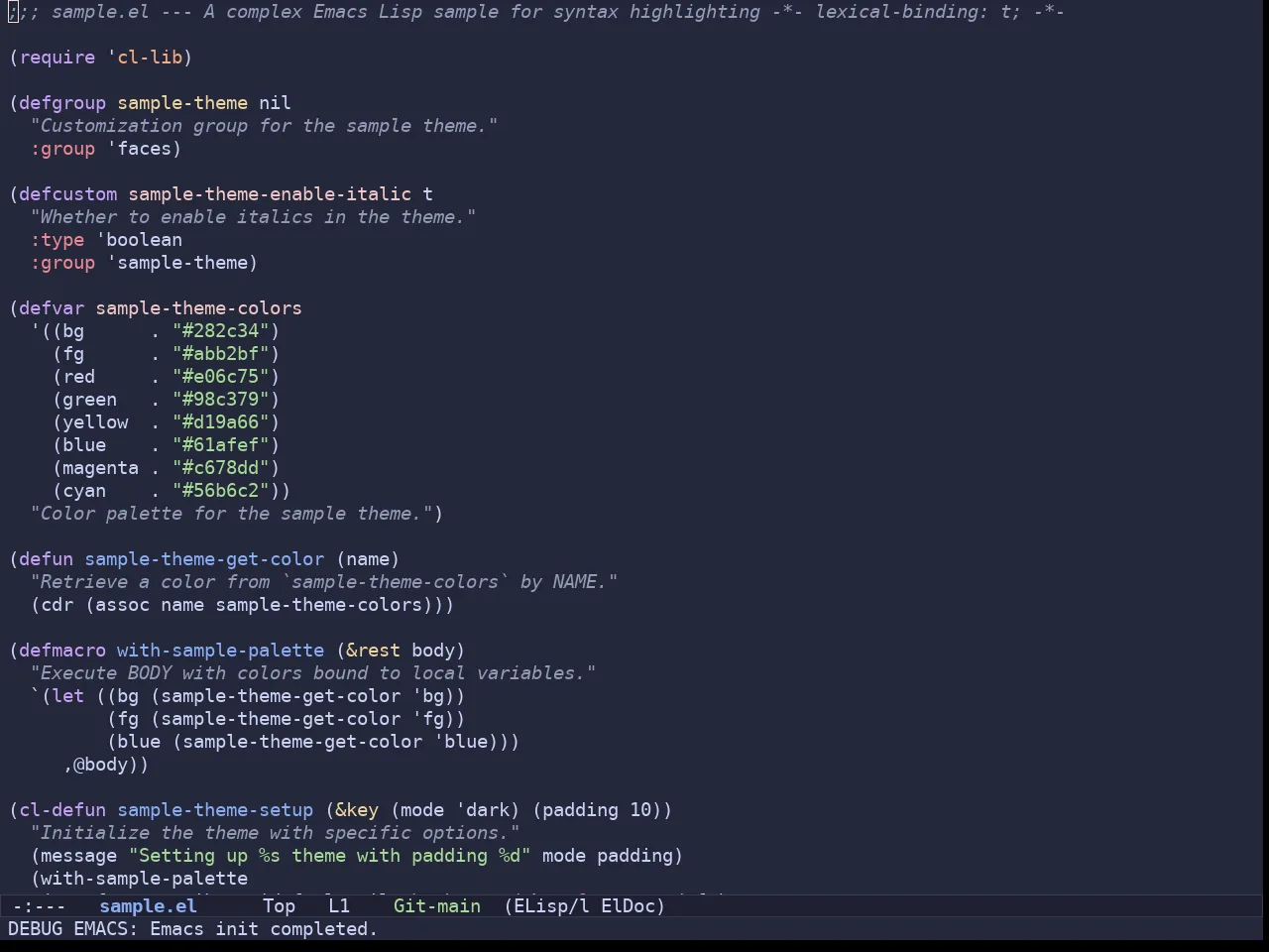 Batppuccin Macchiato Theme in emacs-lisp-mode