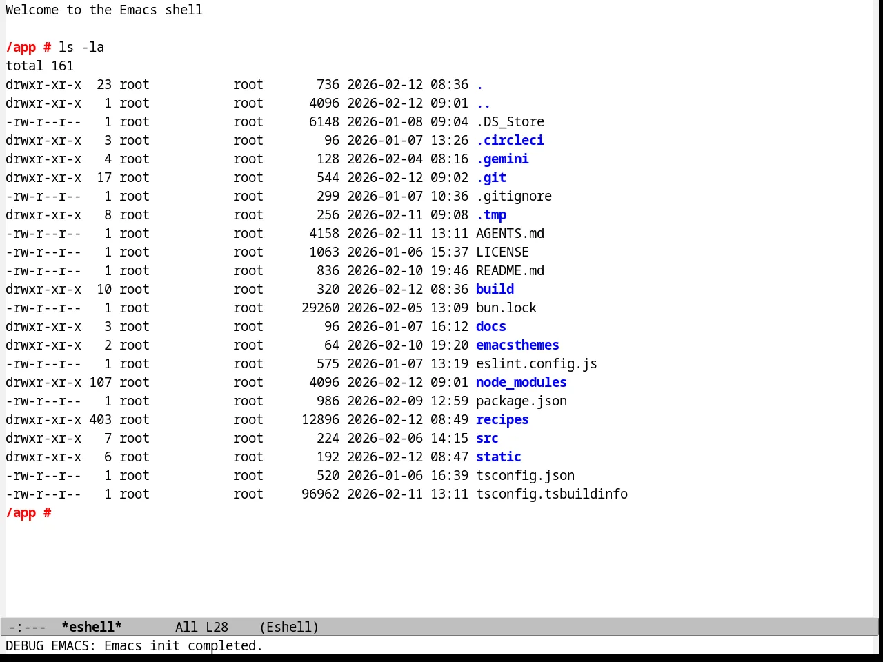 Beige Diff Theme in eshell